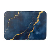 Tapis De Bain Collection de marbre bleu marine tendance (Devant)