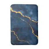 Tapis De Bain Collection de marbre bleu marine tendance (Devant (Vertical))