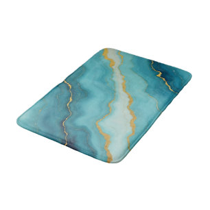 Tapis De Bain Collection de marbre bleu turquoise moderne