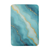 Tapis De Bain Collection de marbre bleu turquoise moderne (Devant (Vertical))
