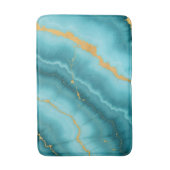Tapis De Bain Collection de marbre bleu turquoise populaire (Devant (Vertical))