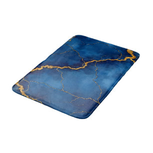 Tapis De Bain Collection de marbre Royal Blue Gold