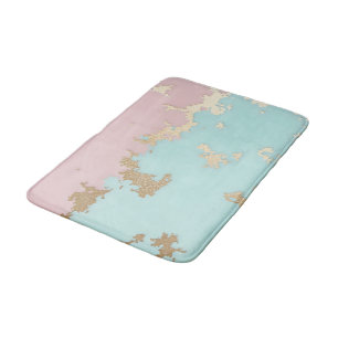 Tapis De Bain Collection Luxe Rose Pâle Menthe Or Populaire