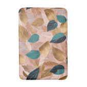 Tapis De Bain Collection moderne de Feuilles Boho en or rose vif (Devant (Vertical))