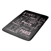 Tapis De Bain Collection Paris noir et rose Paris imprimé (Angle)