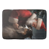 Tapis De Bain Collie frontalier avec Noël Festif du Père Noël (Devant)