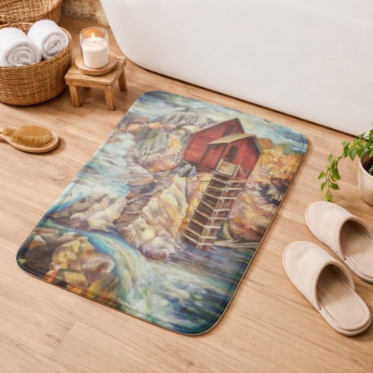 Tapis De Bain Colorado Rocky Mountains River Crystal Mill