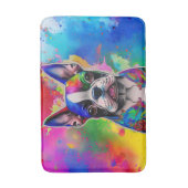 Tapis De Bain Coloré Boston Terrier Peinture Splashes (Devant (Vertical))