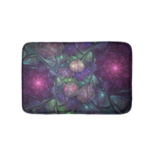 Tapis De Bain Coloré brillant Art Abstrait Fractal moderne