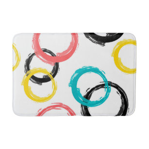 Tapis De Bain Coloré, cool, moderne, tendance cercles de brosse