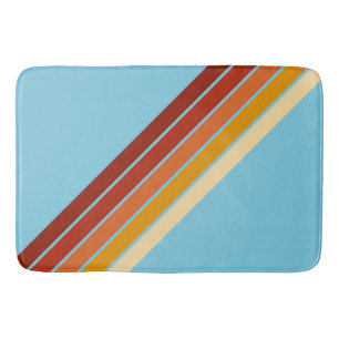 Tapis De Bain Coloré les années 70 80s Retro Racing Stripes