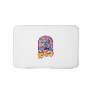 Tapis De Bain Coloré Séjour Super Moo Deng Pygmy Hippo Design T