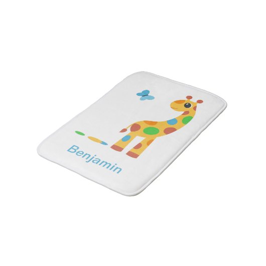 Tapis De Bain Colorful Girafe and Butterfly (Angle)