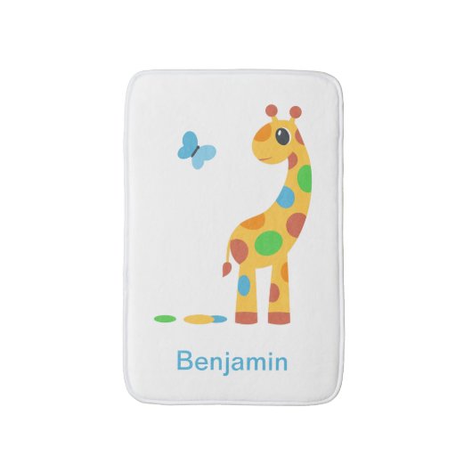 Tapis De Bain Colorful Girafe and Butterfly (Devant (Vertical))