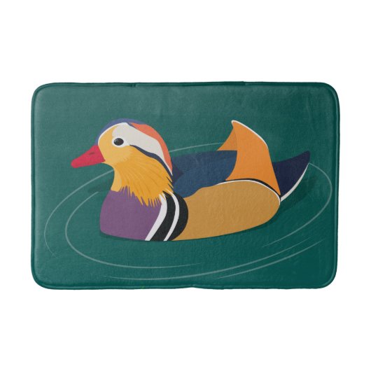 Tapis De Bain Colorful Mandarin Duck Modern Digital Art (Devant)