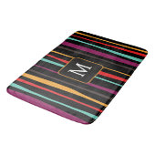 Tapis De Bain Colorful stripes custom monogram Bath Mat (Angle)