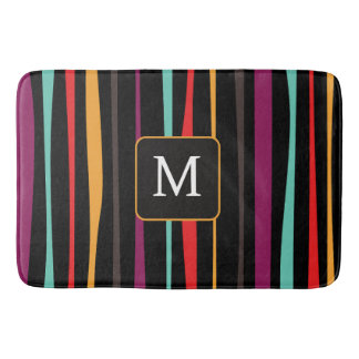 Tapis De Bain Colorful stripes custom monogram Bath Mat