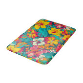 Tapis De Bain Colorful Tropical Flowers Pattern (Angle)
