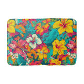 Tapis De Bain Colorful Tropical Flowers Pattern (Devant)