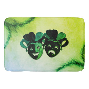 Tapis De Bain Comédie et Tragédie Théâtre Design vert