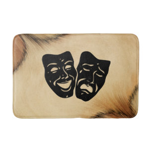 Tapis De Bain Comédie rustique et masques de théâtre de trag