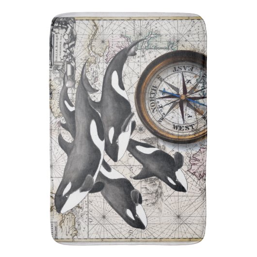 Tapis De Bain Compas Nautique Orca (devant Vertical)