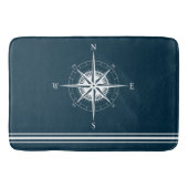 Tapis De Bain Compas nautique rustique avec bandes (Devant)