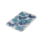 Tapis De Bain Composition des papillons blancs et bleus (Angle)