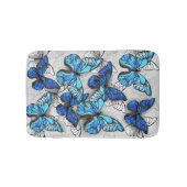 Tapis De Bain Composition des papillons blancs et bleus (Devant)
