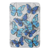 Tapis De Bain Composition des White and Blue Butterflies (devant Vertical)