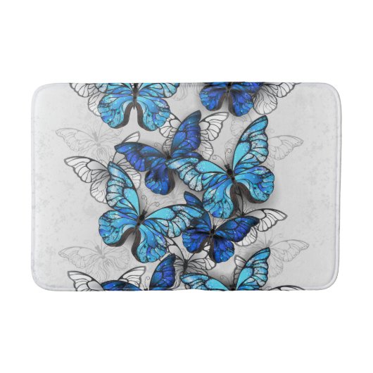 Tapis De Bain Composition des White and Blue Butterflies (Devant)