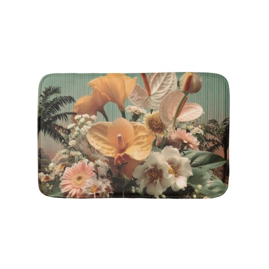 Tapis De Bain Composition florale d'anthurium et de fleurs tropi (Devant)
