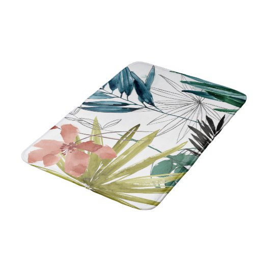 Tapis De Bain Composition tropicale (Angle)