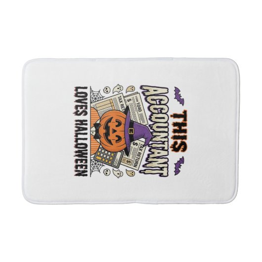 Tapis De Bain Comptable Halloween Drôle Saison fiscale effrayant (Devant)