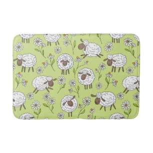 Tapis De Bain Compter les moutons sur le vert de rosée miel