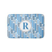 Tapis De Bain Conception abstraite bleue. Personnalisable. (Devant)