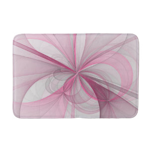 Tapis De Bain Conception Abstraite de fractal rose pâle moderne