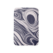 Tapis De Bain conception Abstraite de tourbillons liquides bleus (Devant (Vertical))