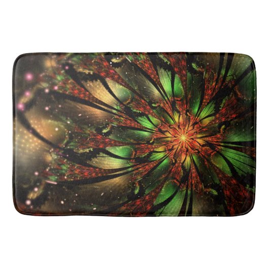 Tapis De Bain Conception Abstraite des fleurs fractales. (Devant)