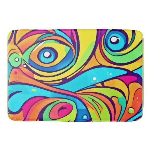 Tapis De Bain Conception Abstraite des yeux (Devant)