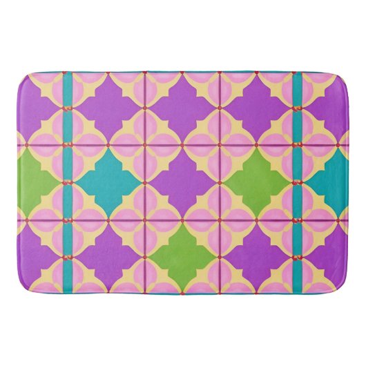 Tapis De Bain Conception Abstraite Géométrique Colorée (Devant)