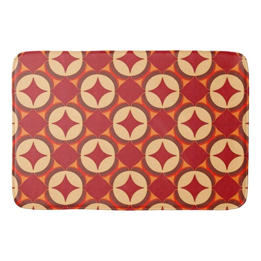 Tapis De Bain Conception Abstraite Géométrique Rouge (Devant)