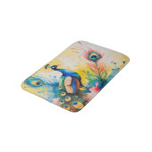 Tapis De Bain conception colorée de paon (Angle)