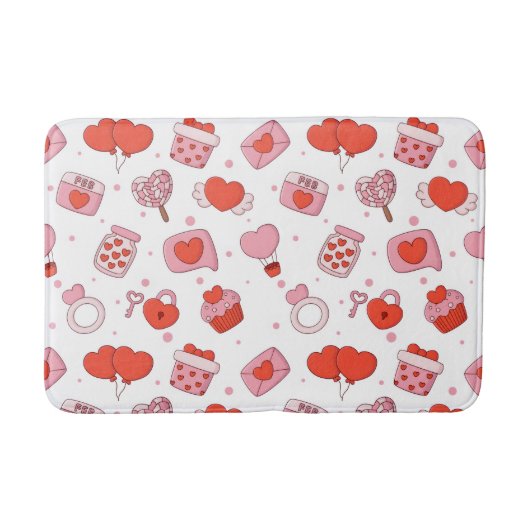 Tapis De Bain Conception d'amour moderne Joyeuse Saint-Valentin  (Devant)