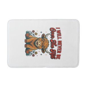 Tapis De Bain Conception d'anniversaire drôle de vache highland 
