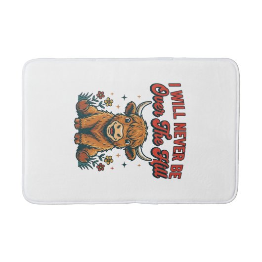 Tapis De Bain Conception d'anniversaire drôle de vache highland  (Devant)