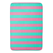 Tapis De Bain Conception de bandes vert menthe rose (devant Vertical)