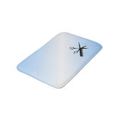 Tapis De Bain Conception de barbier beautician bleu (Angle)