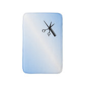 Tapis De Bain Conception de barbier beautician bleu (Devant (Vertical))