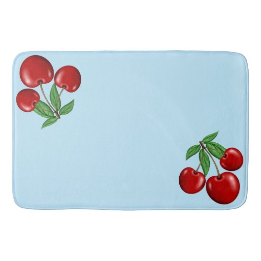 Tapis De Bain Conception de cerises rouges personnalisable (Devant)